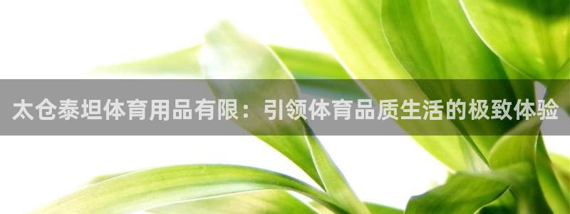 欧陆娱乐注册代理多少钱一个月：太仓泰坦体育用品有限：引领体育